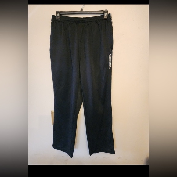 Diadora vintage black track pants size mens large - Picture 1 of 4